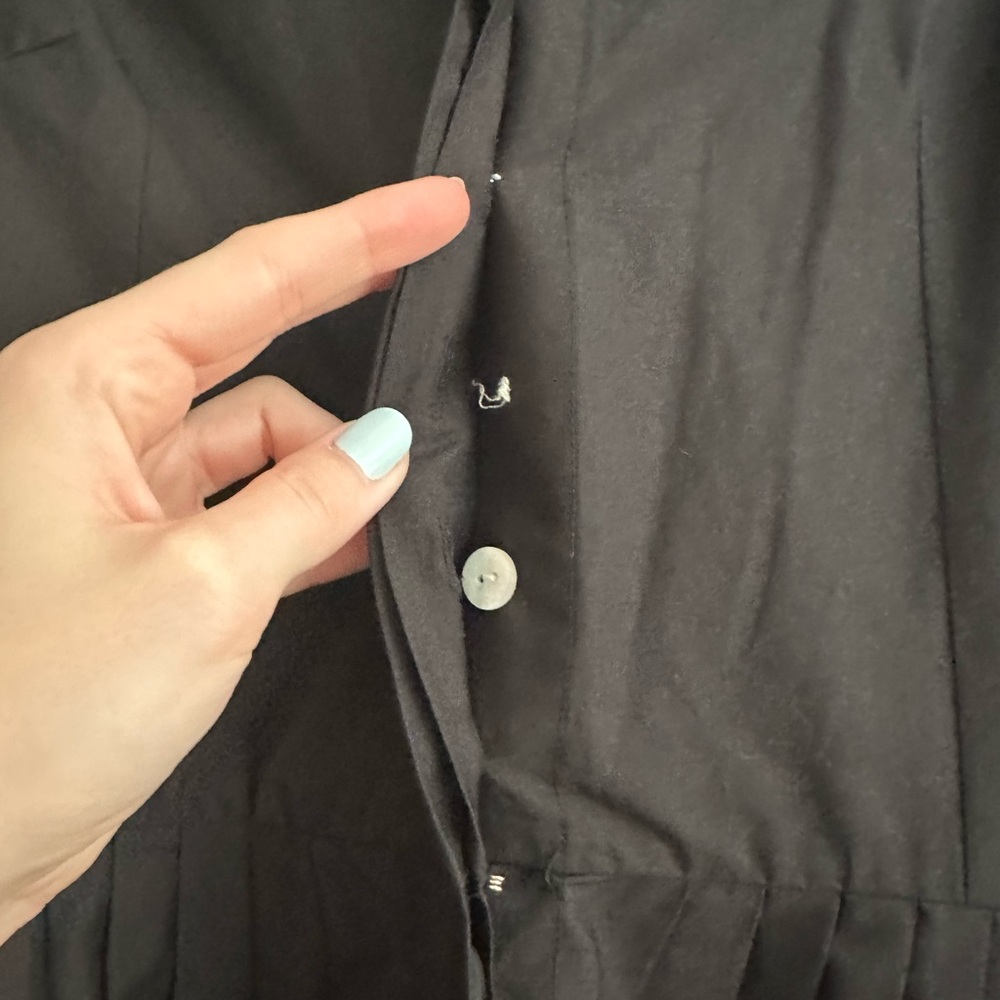 Room 502 Button-Front Black Long Sleeve Shirt Dress - Picture 6 of 10